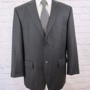 ALFANI Pin Striped Cashmere Blend Black Sports Jacket